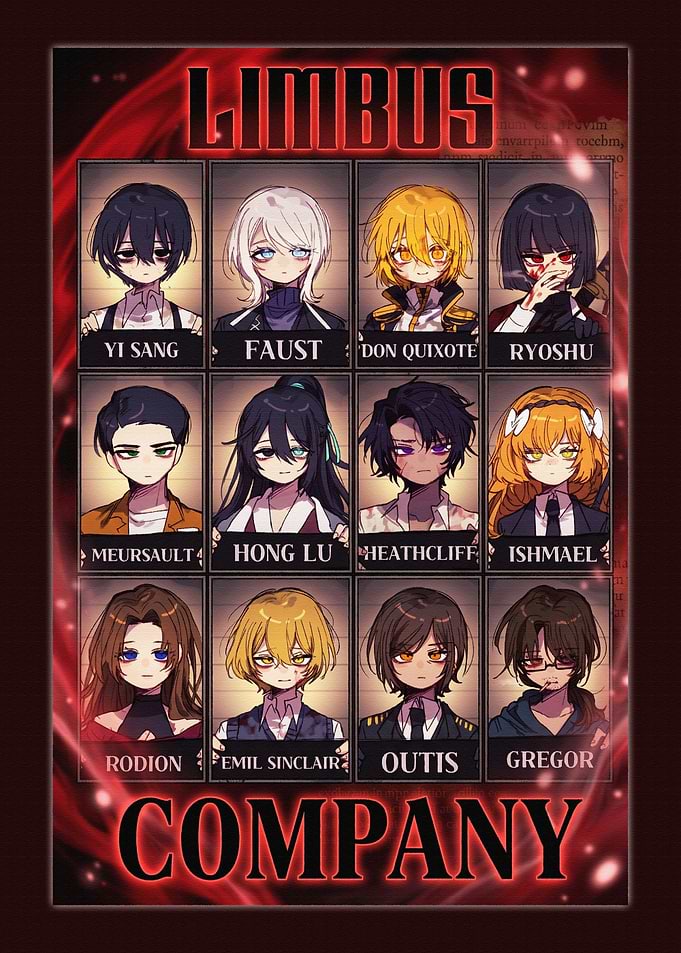 Limbus Company Character Mugshot Poster