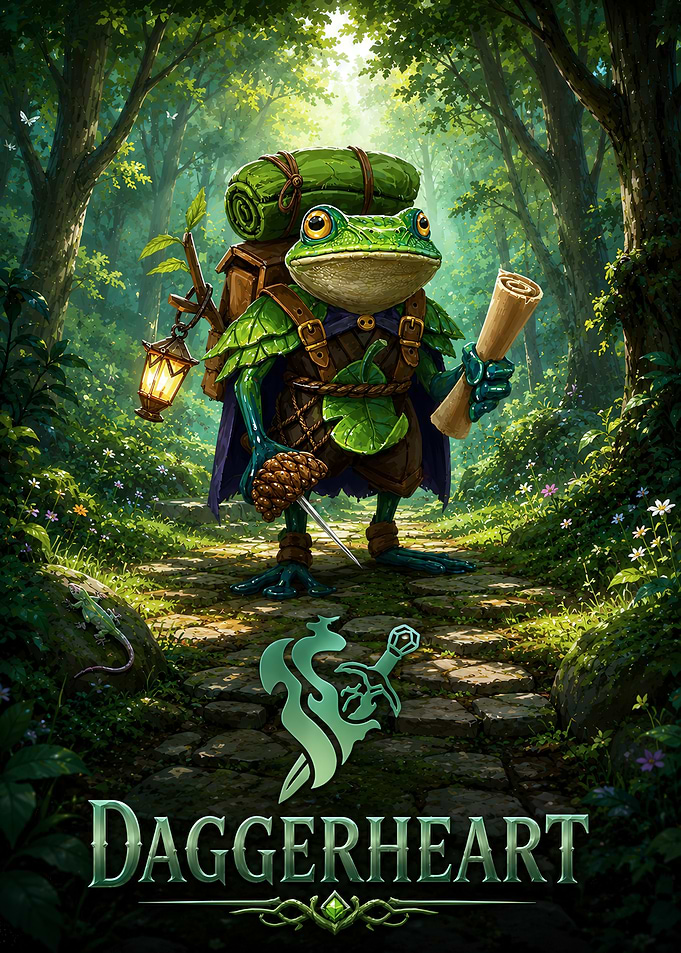 Daggerheart Frog Adventurer in Forest