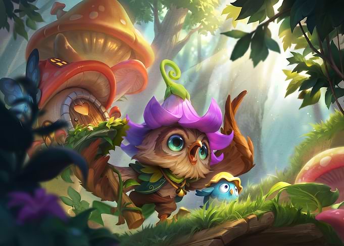 Cute Owl Creature in Enchanted Forest