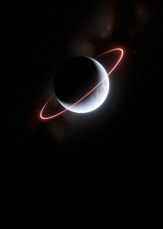 Glowing Ring Planet in Deep Space