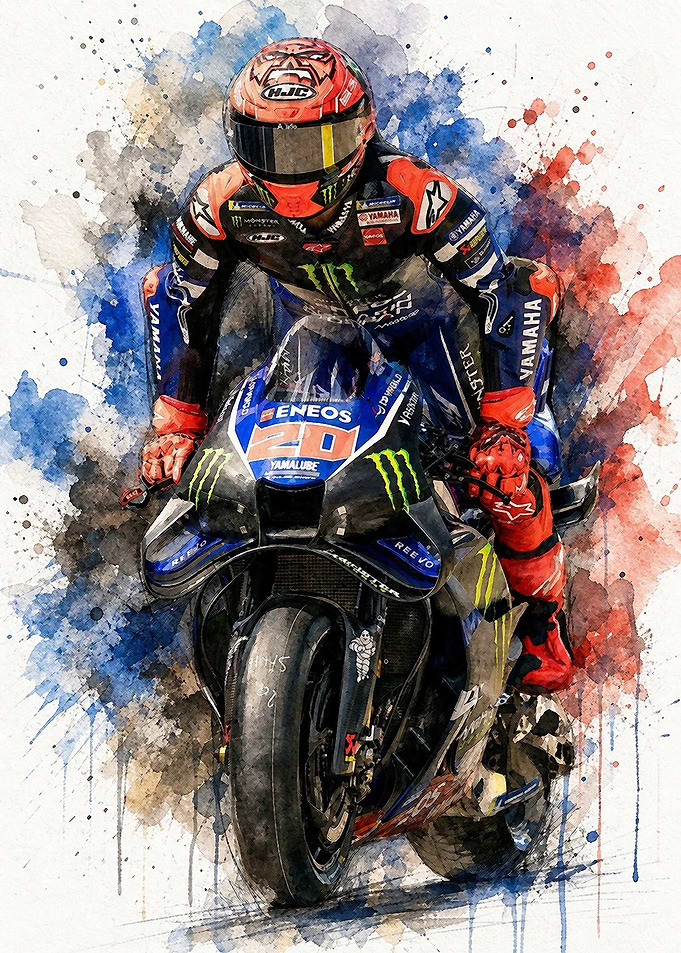 Fabio Quartararo Watercolor Art