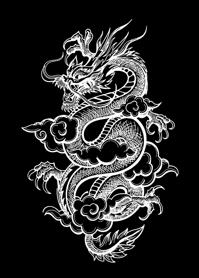 Traditional Japanese Dragon Tattoo Design
