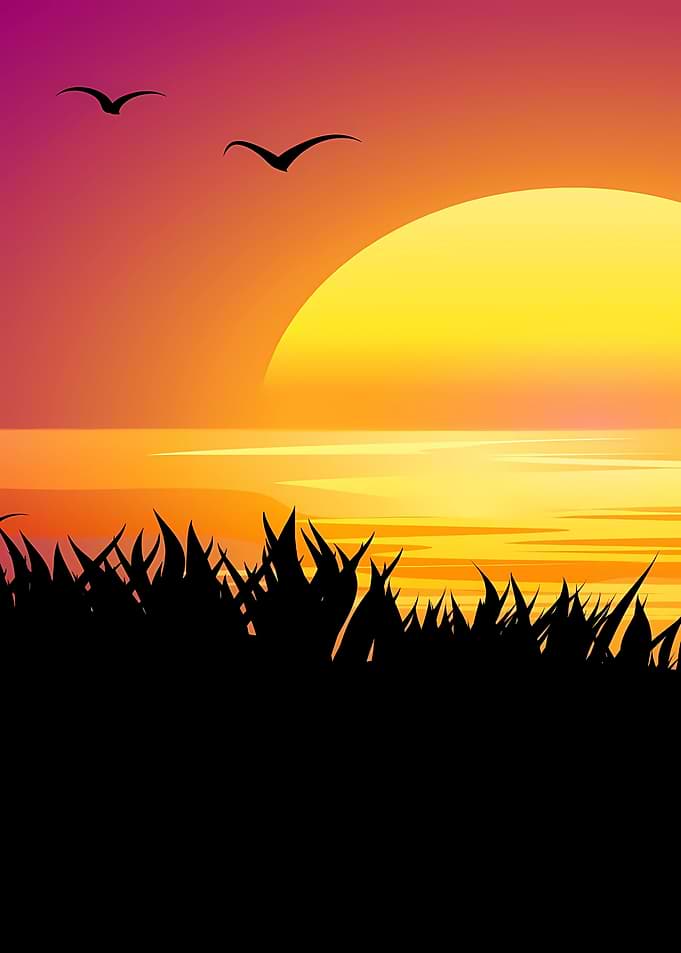 Sunset over the horizon