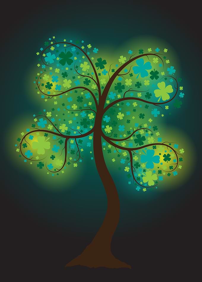 Glowing Four-Leaf Clover Tree