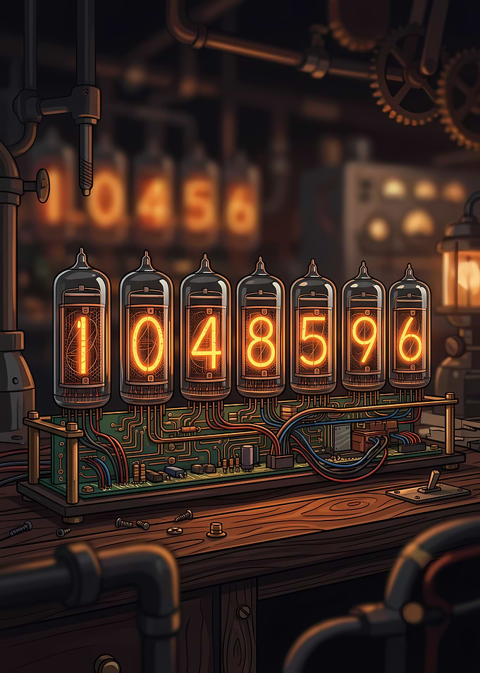 Steampunk Nixie Tube Clock Display
