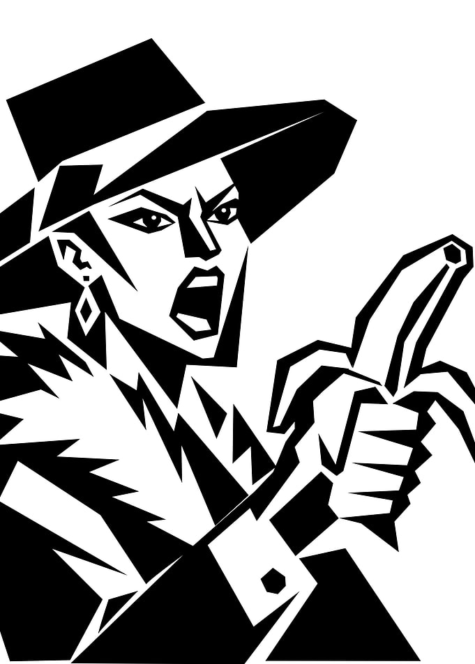 Banana Bandit – Noir Woman with a Banana Gun