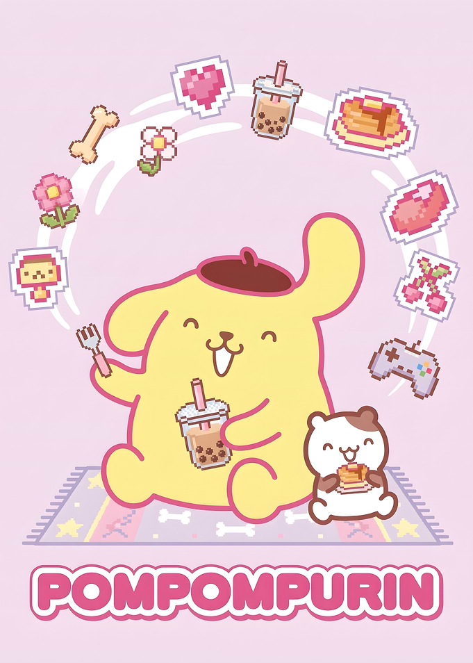 Pompompurin and Friend Pixel Art