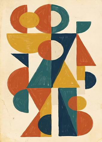 Abstract Geometric Shapes Composition
