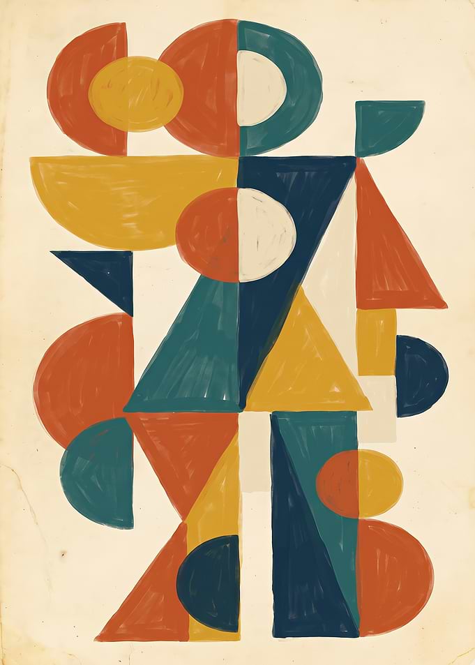 Abstract Geometric Shapes Composition