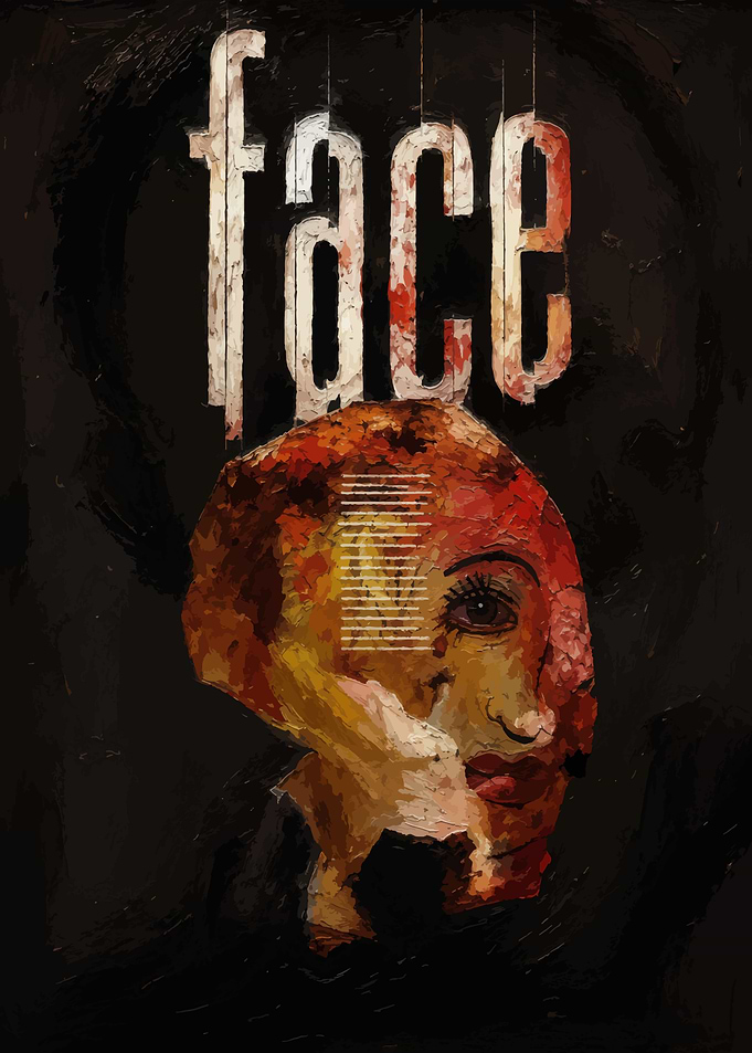 Abstract Face Oil Painting Poster
