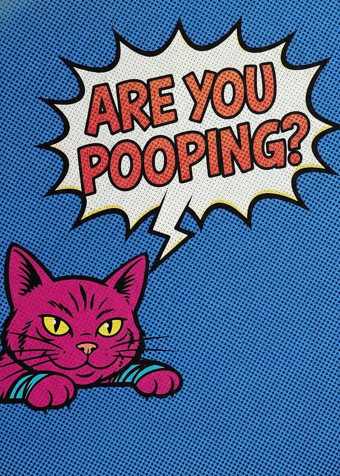 Funny Pop Art Cat Poster-are you pooping