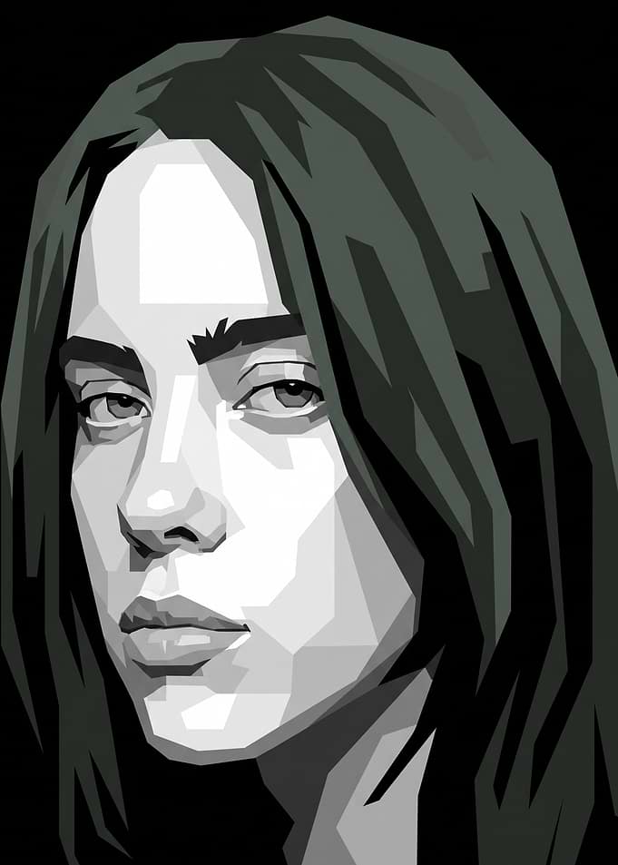 Billie Eilish Low Poly Portrait