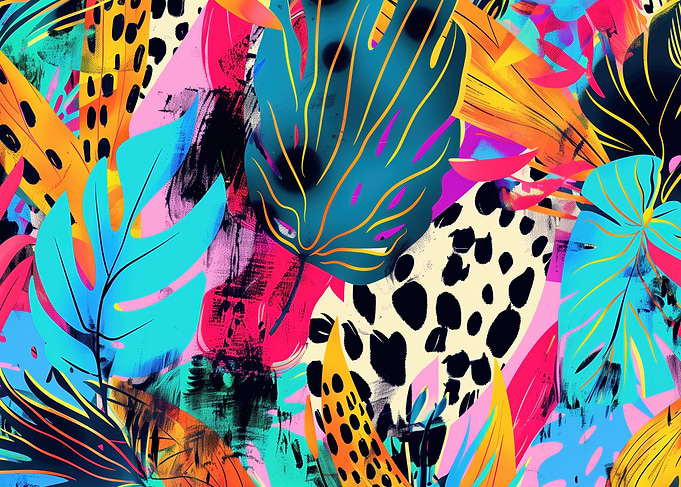 Vibrant Tropical Jungle Pattern