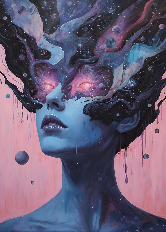 Cosmic Goddess Surreal Portrait