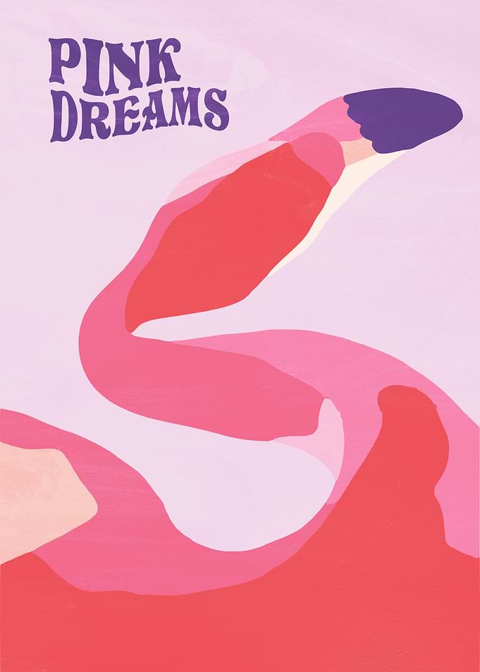 Pink Dreams Abstract Art Poster