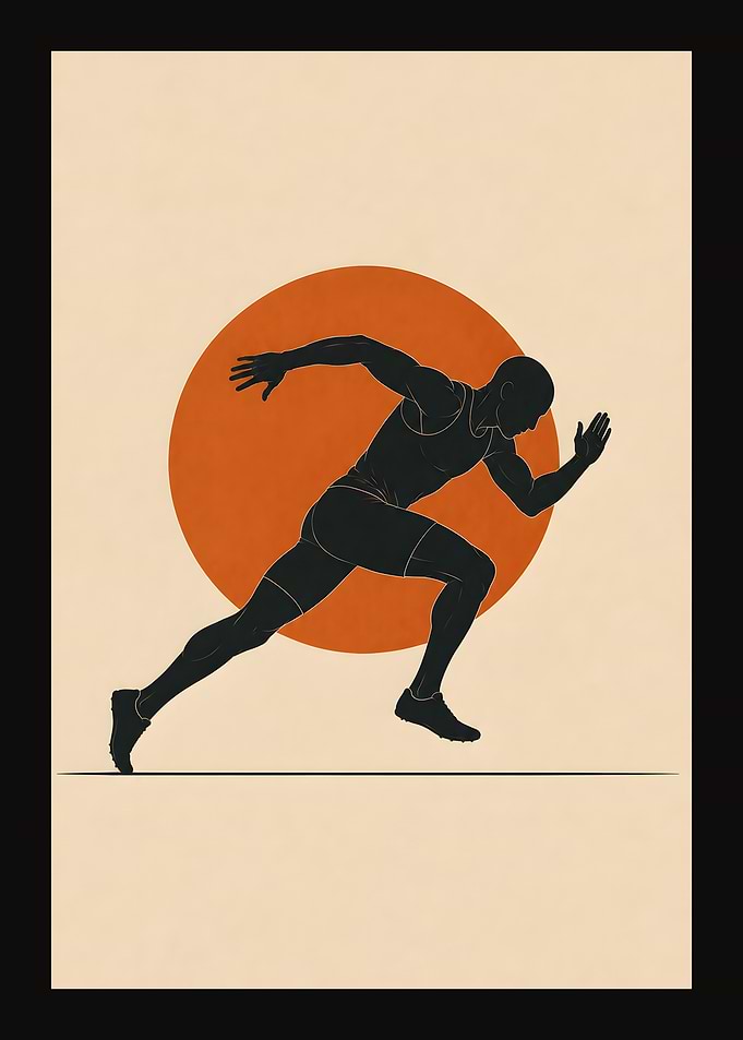 Minimalist Running Athlete Silhouette