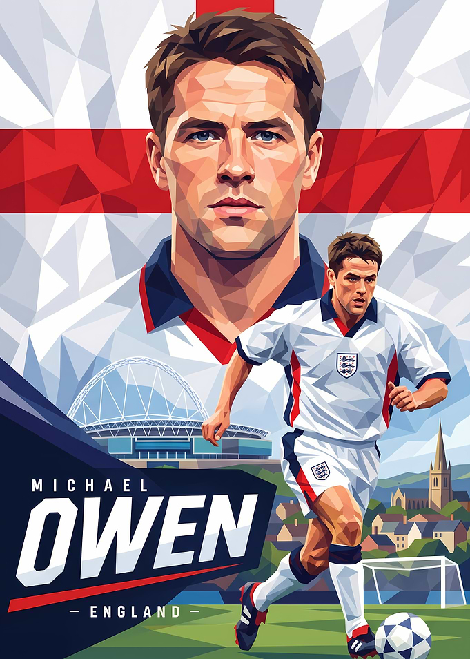 Michael Owen England Football Poster