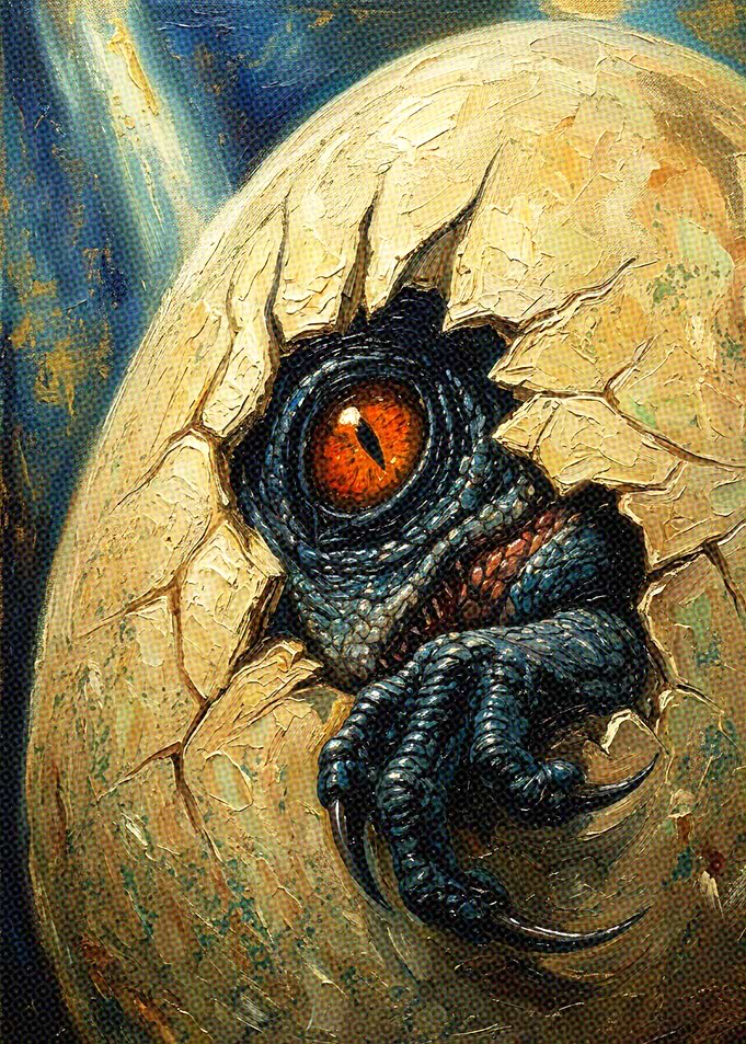 Dinosaur Hatching from Egg