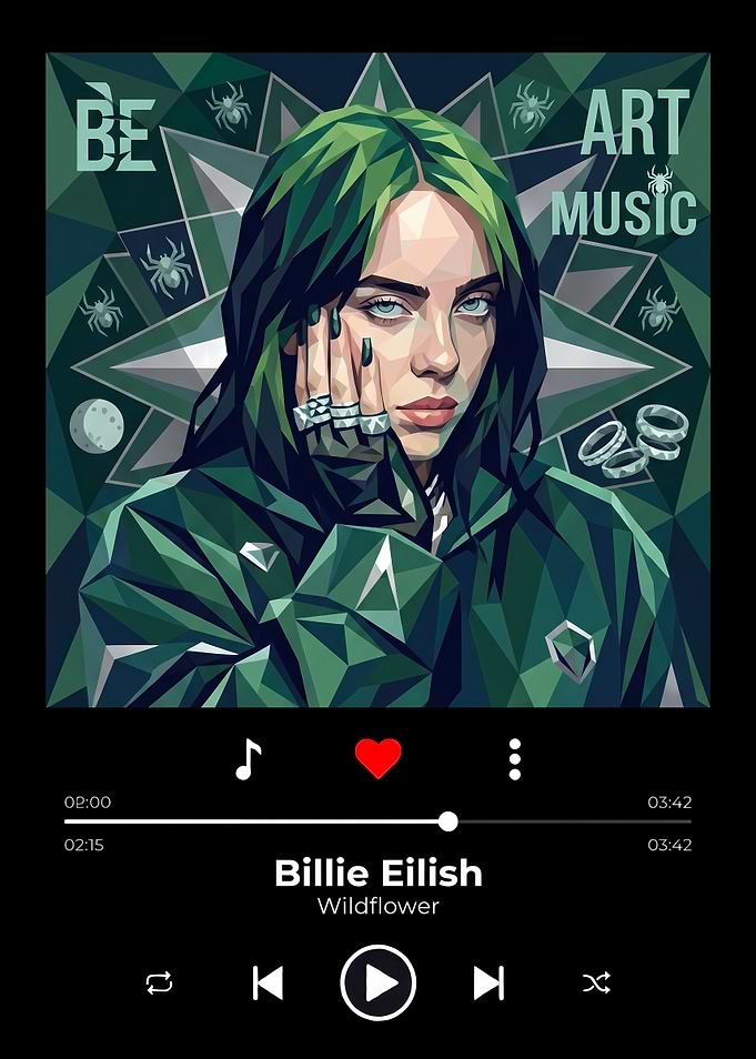 Billie Eilish Low Poly Music Player