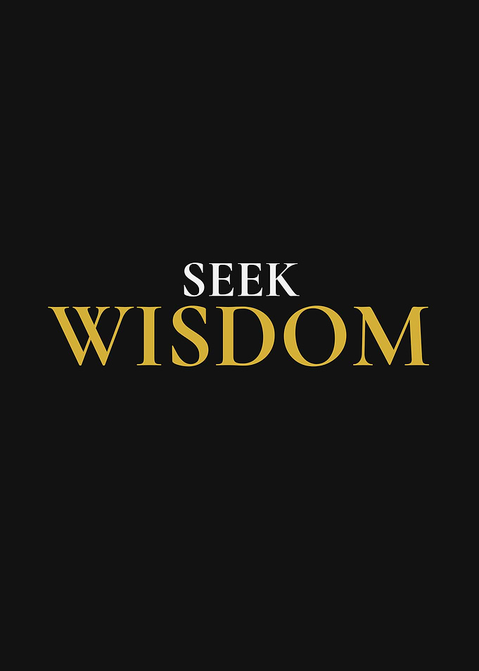 Seek Wisdom Minimalist Quote Poster