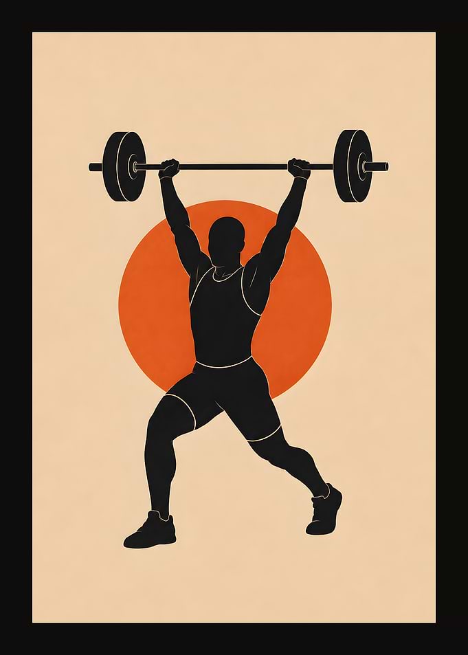 Minimalist Weightlifting Athlete Silhouette