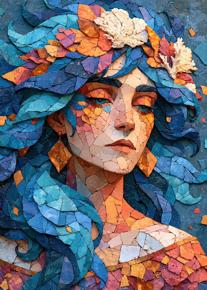 Mosaic Portrait of a Woman