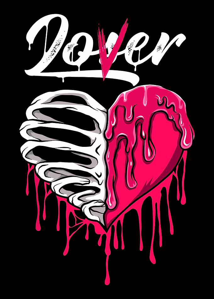 Anatomical Split Heart Graffiti Poster | Edgy Urban Love Wall Art