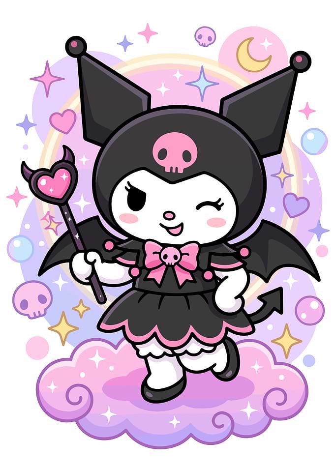 Kuromi Magical Girl Kawaii Illustration