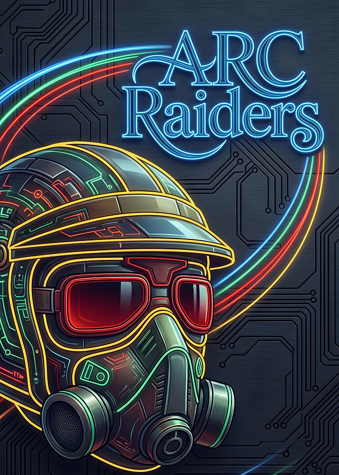 ARC Raiders Game Neon Helmet Poster