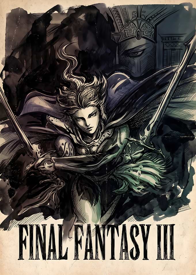 Final Fantasy III Yoshitaka Amano Art