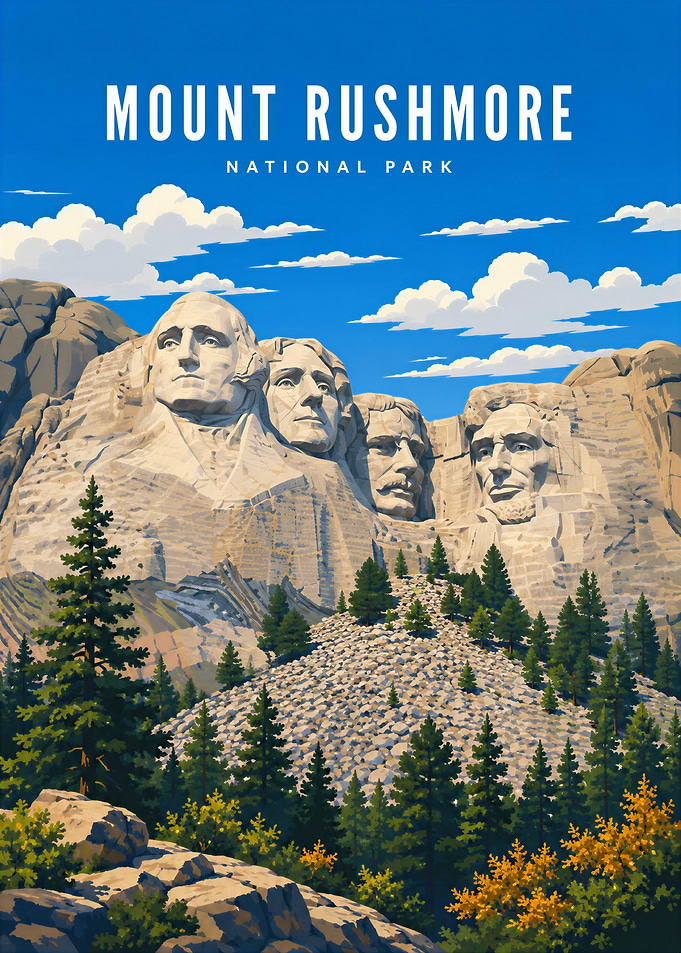 Mount Rushmore National Park Travel Poster