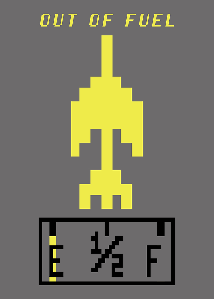 Out Of Fuel 8 Bit Pixel Art