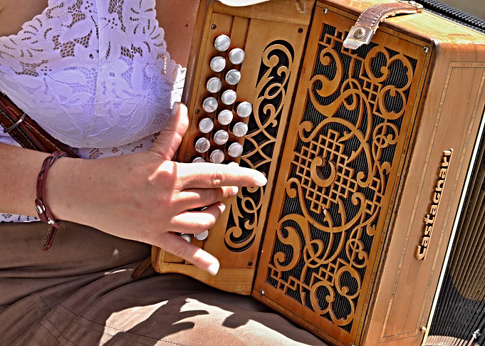 Close-up of a Castagnari Accordion