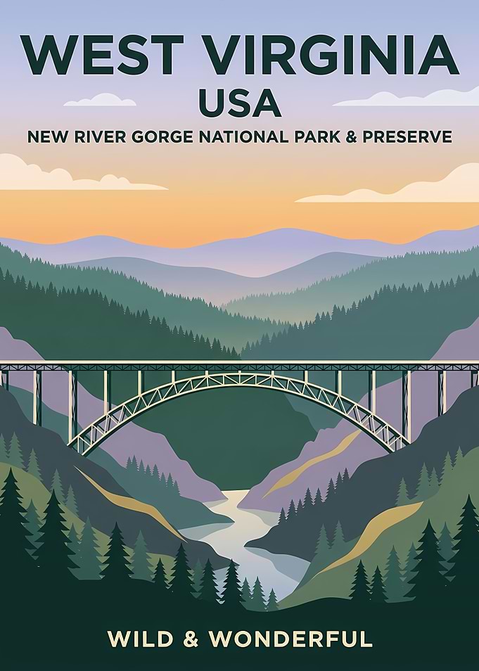 New River Gorge Bridge Travel Poster
