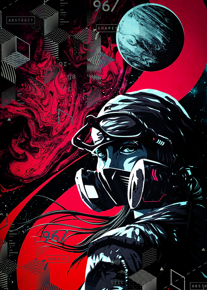 Cyberpunk Survivor in Space