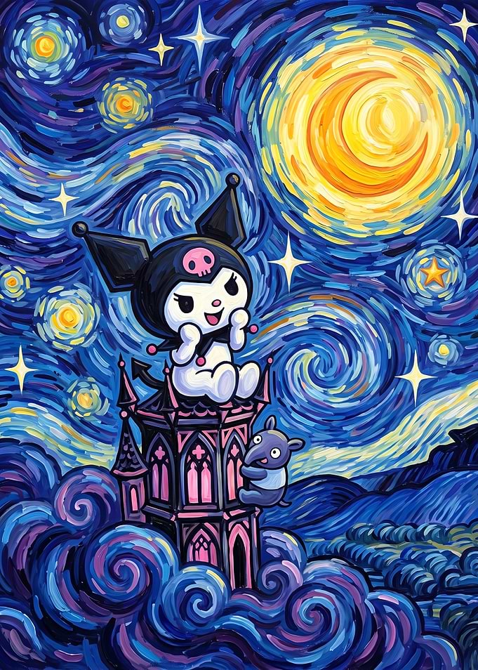 Kuromi Starry Night Fan Art
