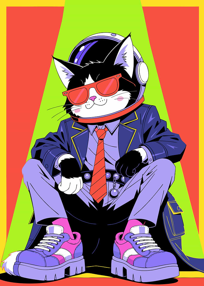 Cool Cat Astronaut in Streetwear