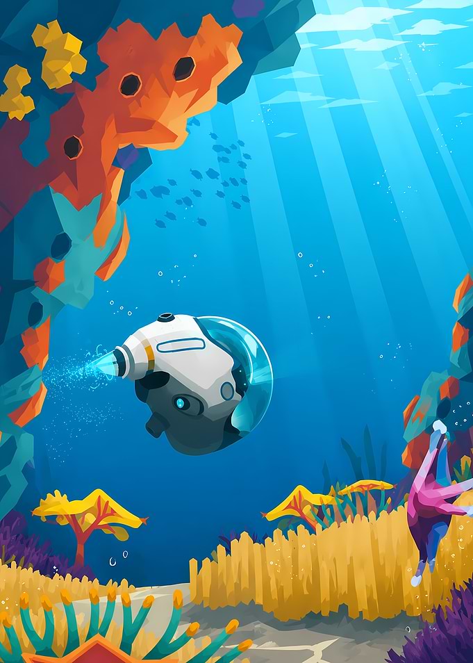 Subnautica Seamoth Underwater Exploration