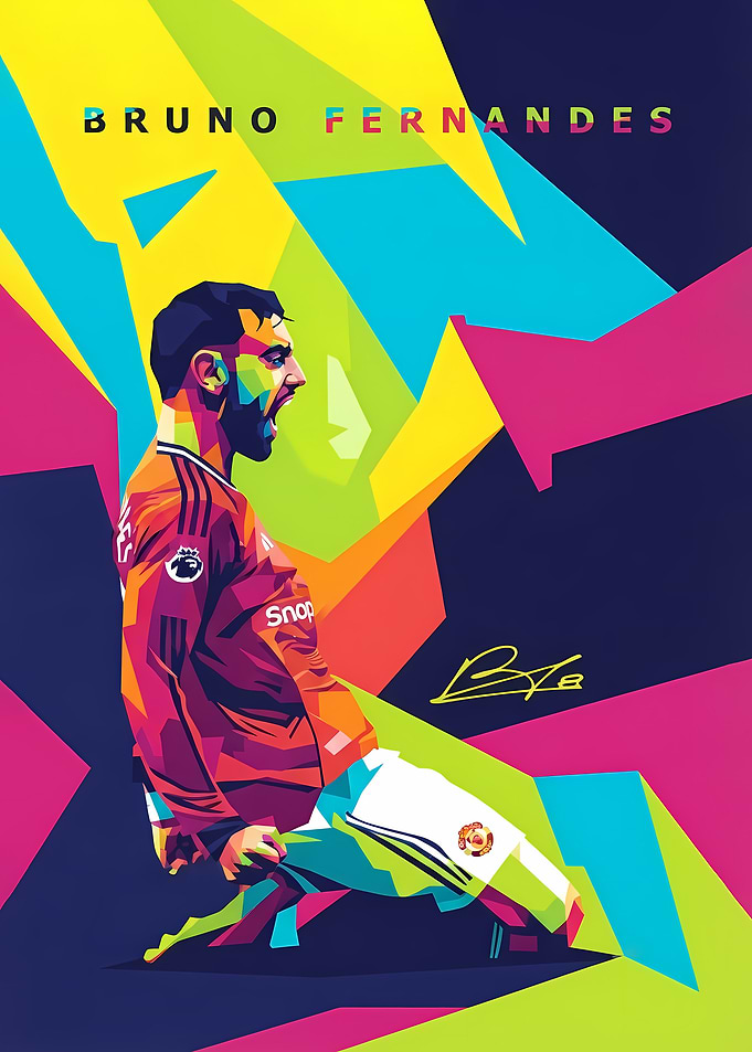 Bruno Fernandes Pop Art Poster