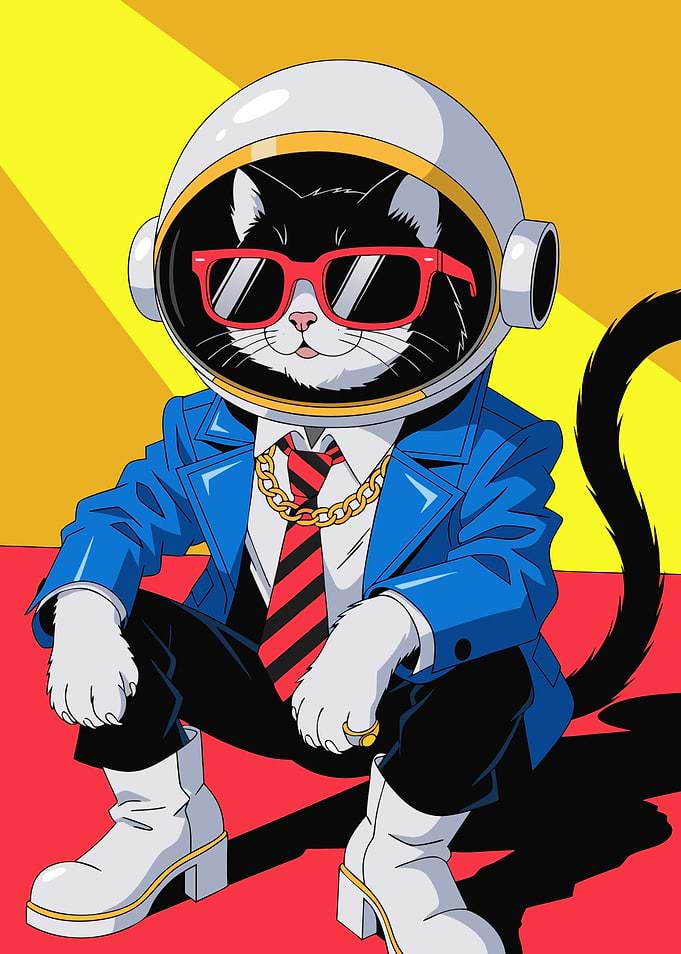 Cool Astronaut Cat in Suit