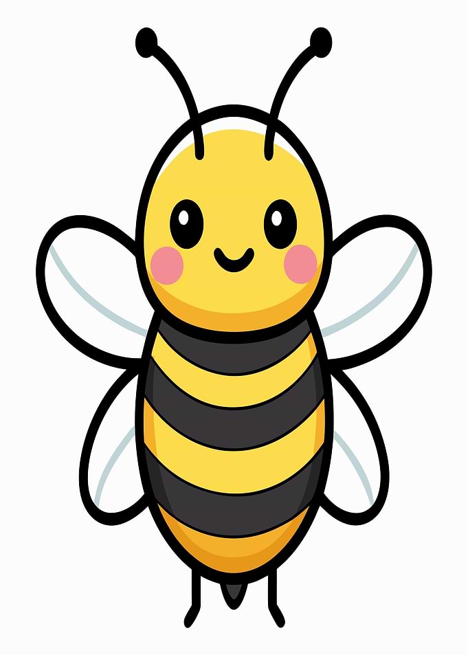 Cute Cartoon Honey Bee Illustration