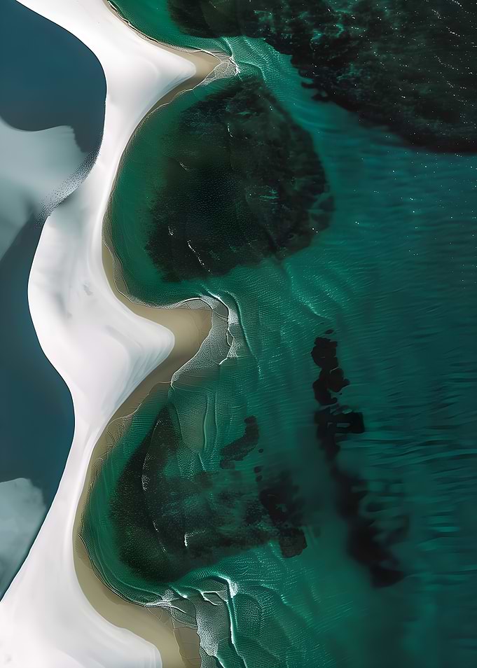 Aerial View of White Sand Dunes