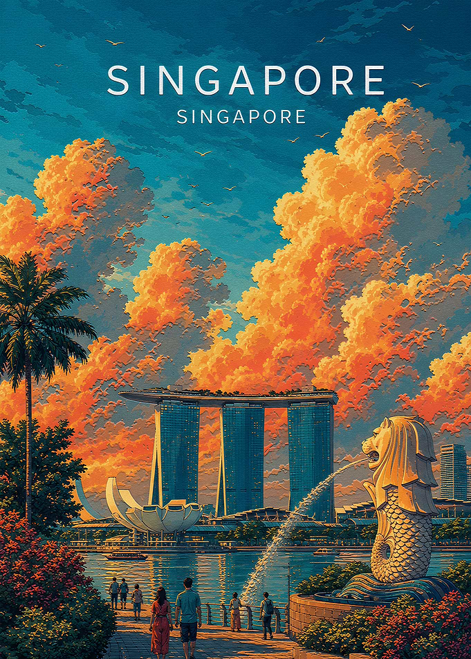 Singapore Travel Poster Art