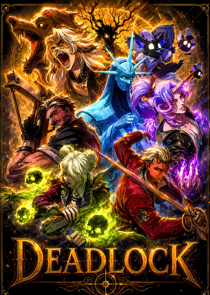 Deadlock Game Character Ensemble Poster