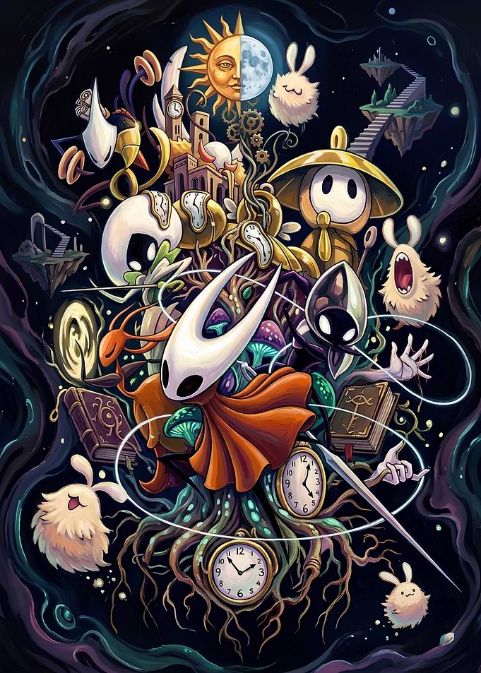 Hollow Knight Surreal Dreamscape Illustration