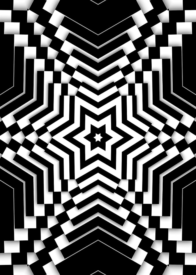 Black and White Geometric Star Pattern
