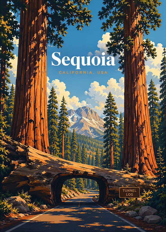 Sequoia National Park, Travel Poster