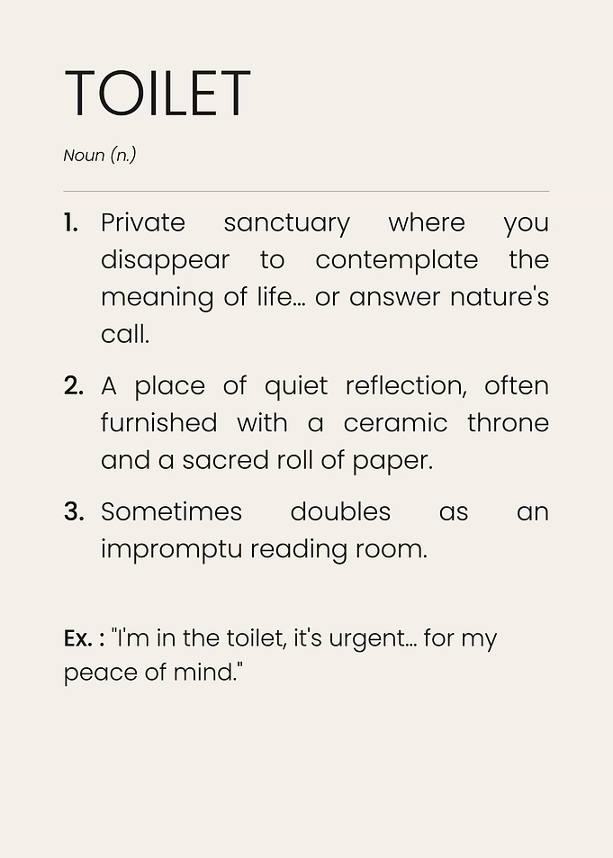 Humorous Toilet Definition Wall Art