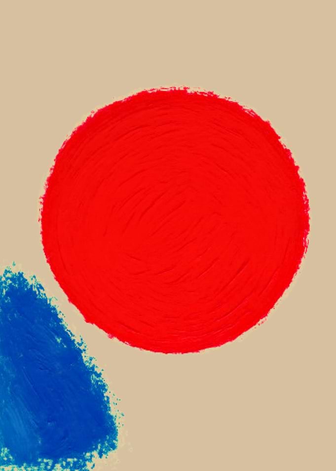 Abstract Red Circle and Blue Triangle