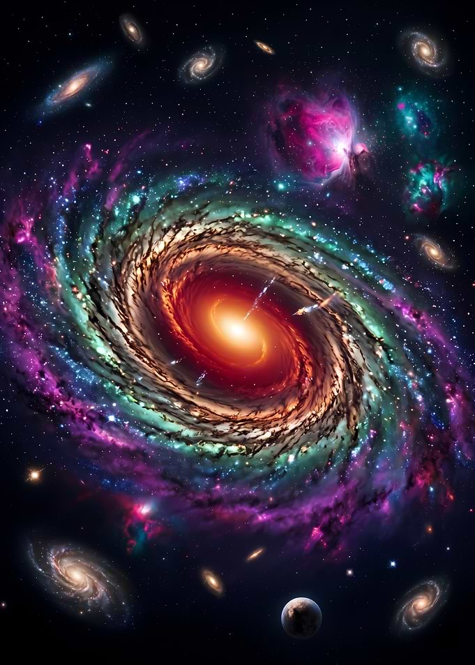 Vibrant Spiral Galaxy in Deep Space